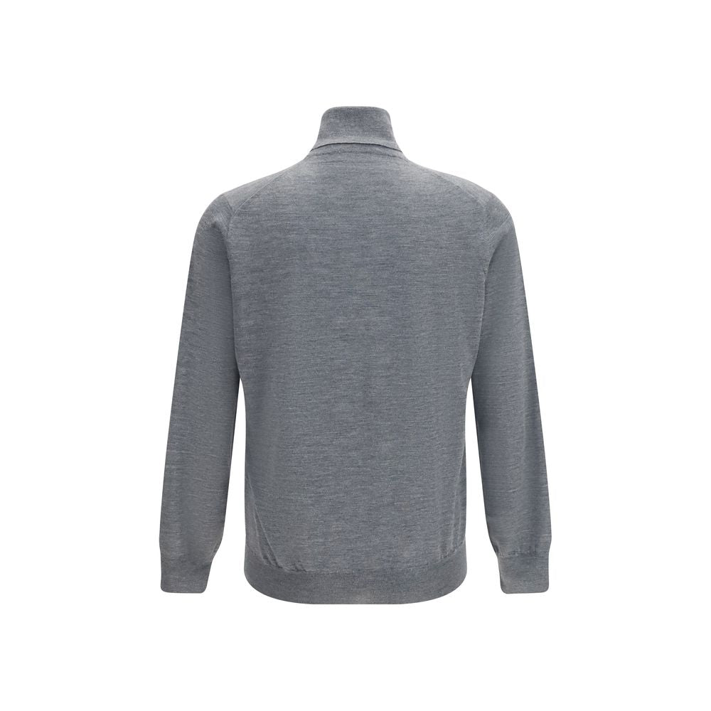 Brunello Cucinelli 90% Fleece Wool Ovis Aries sweater in gray — view 2