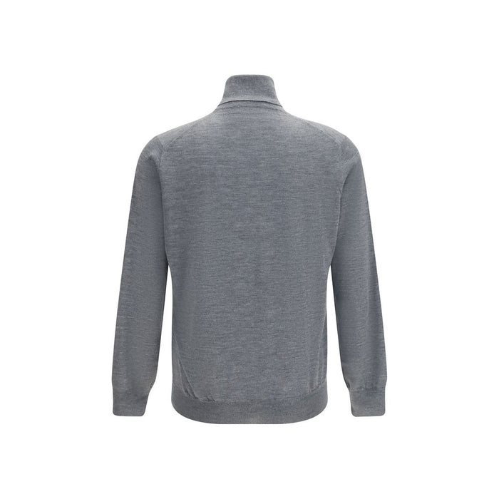 Brunello Cucinelli 90% Fleece Wool Ovis Aries sweater in gray — view 2