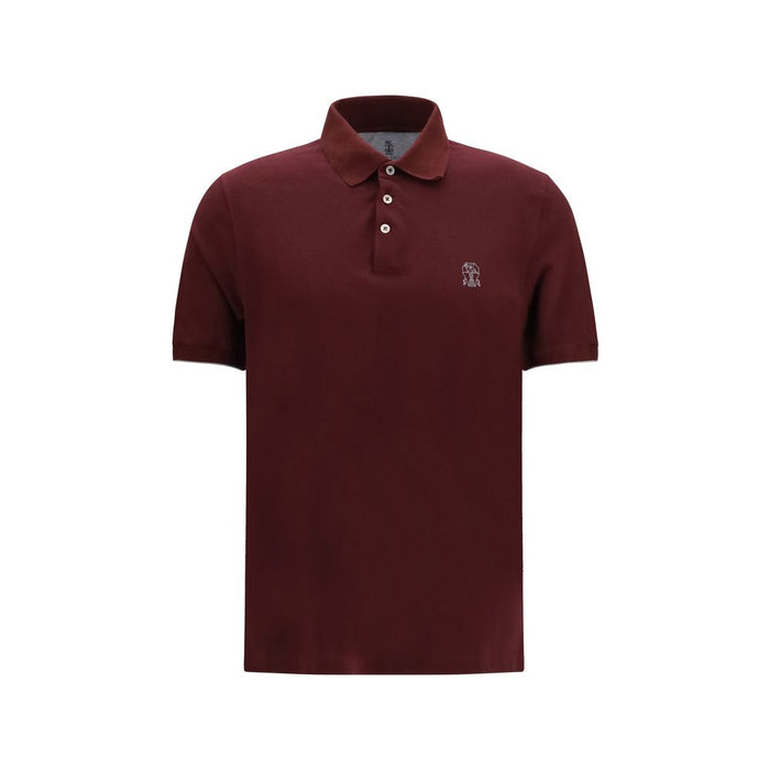 Brunello Cucinelli 100% Cotton polo shirt in bordeaux