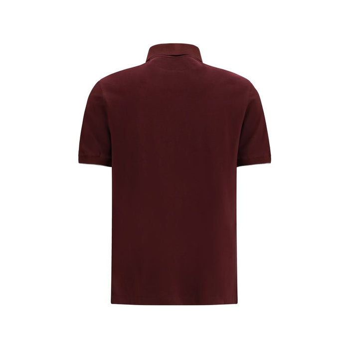 Brunello Cucinelli 100% Cotton polo shirt in bordeaux — view 2