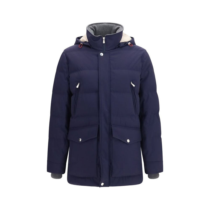 Brunello Cucinelli Inner 100% Goose Down down jacket in navy