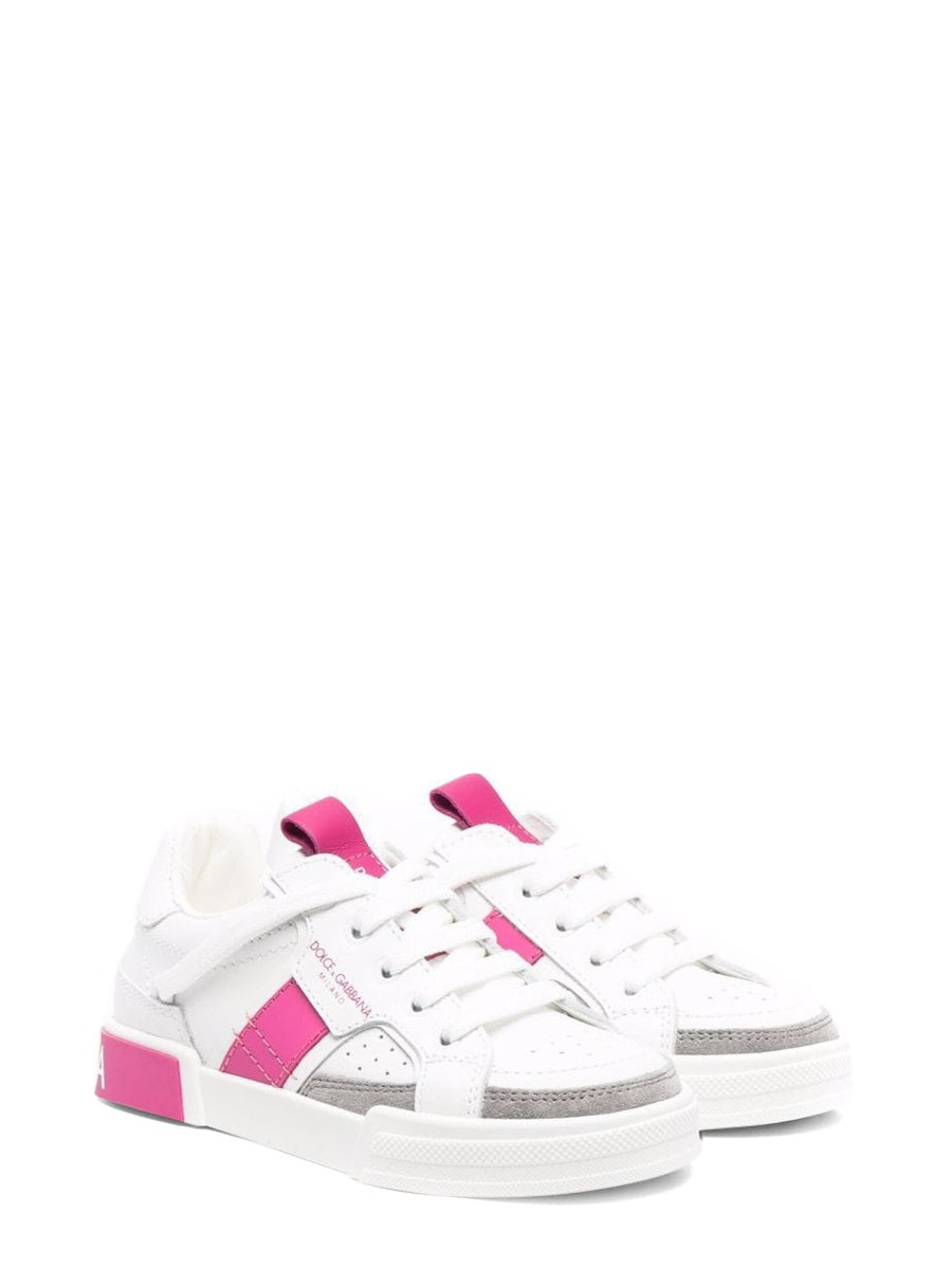 Low Lace-Up Sneaker White Leather Trainers