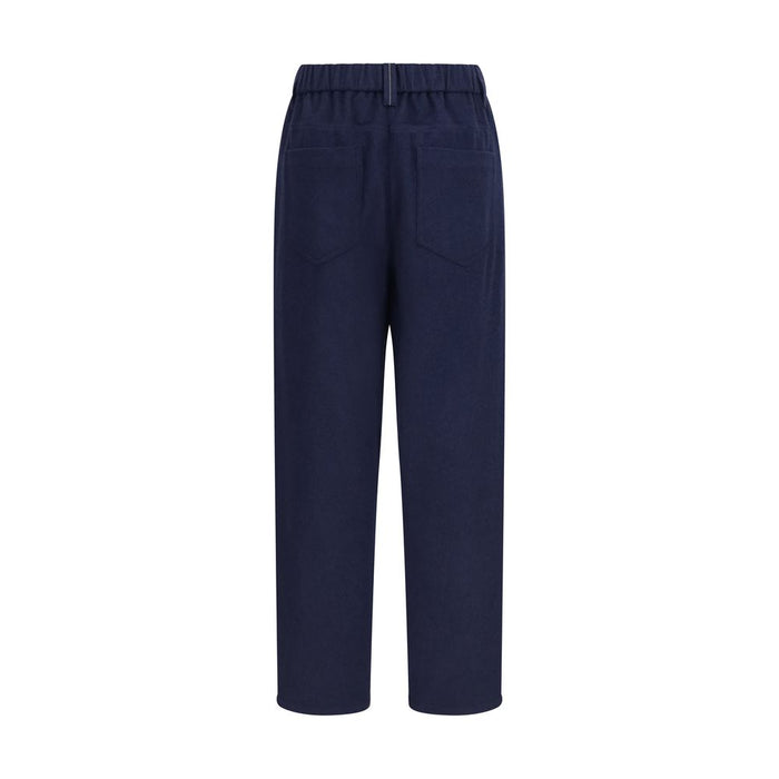 Brunello Cucinelli 100% Merino Wool trousers in blue — view 2