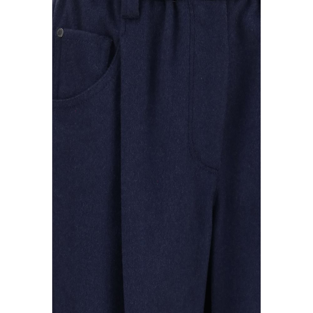 Brunello Cucinelli 100% Merino Wool trousers in blue — view 3