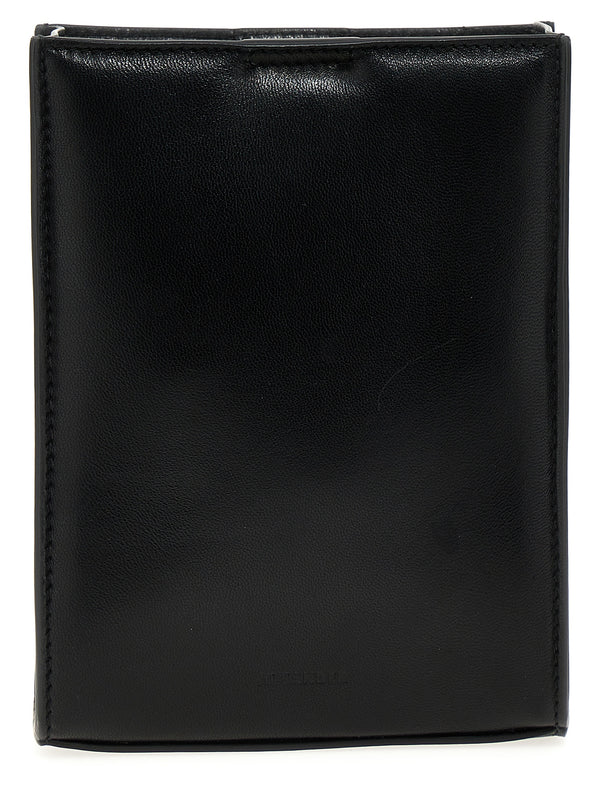 Jil Sander 100% calf leather crossbody bag in black