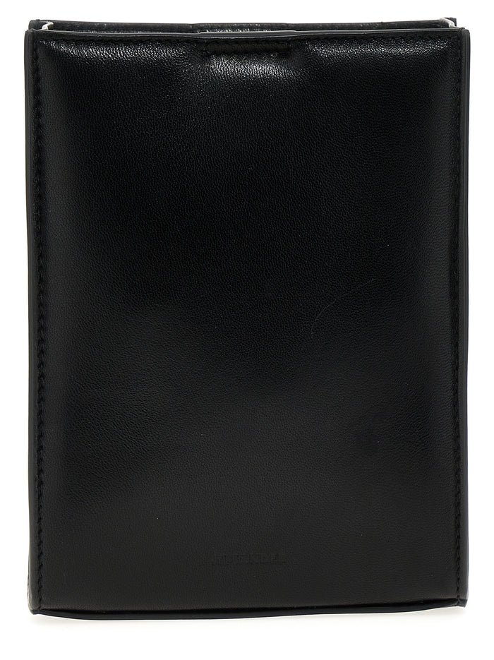 Jil Sander 100% calf leather crossbody bag in black
