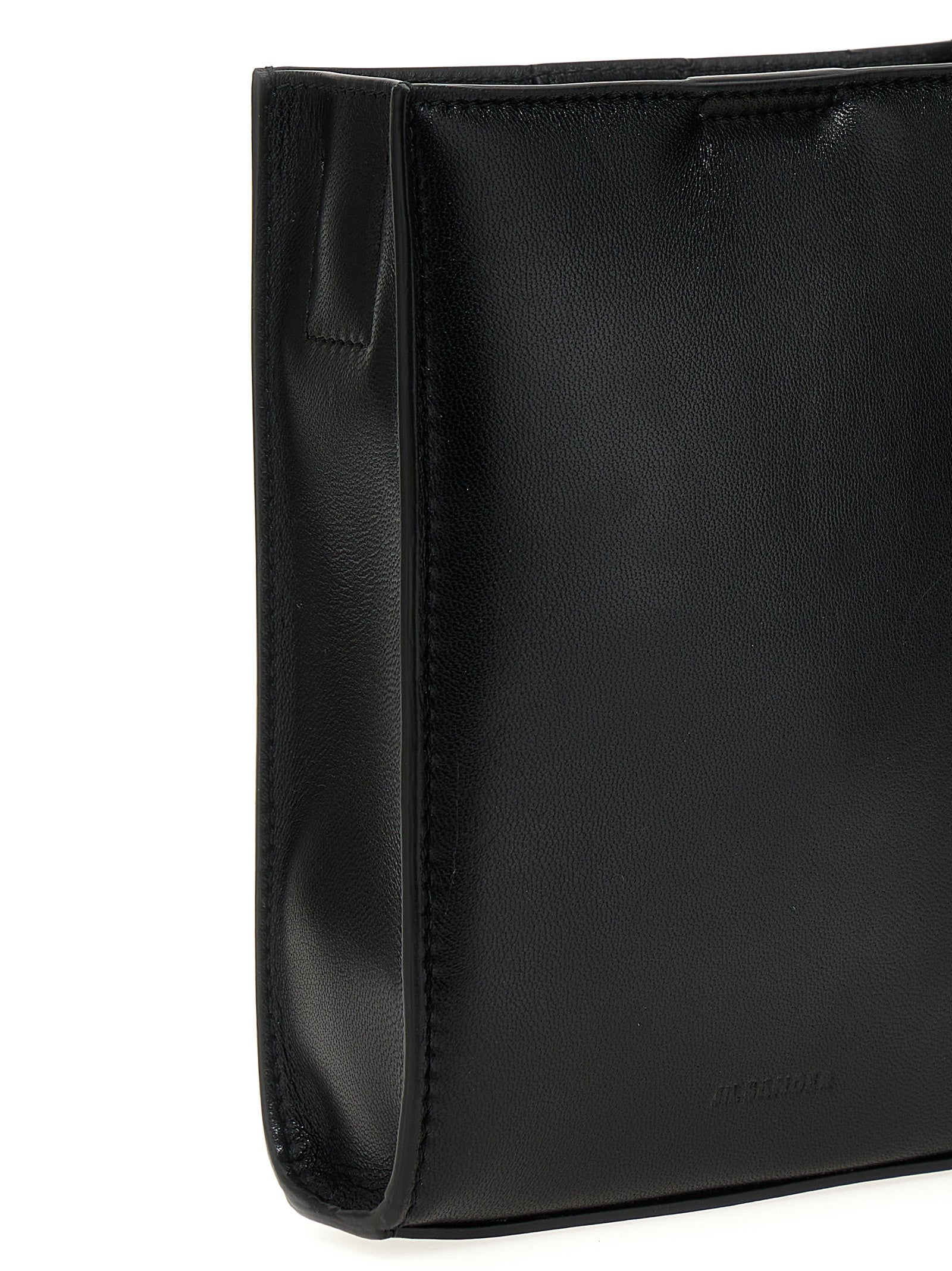 Jil Sander 100% calf leather crossbody bag in black — view 3