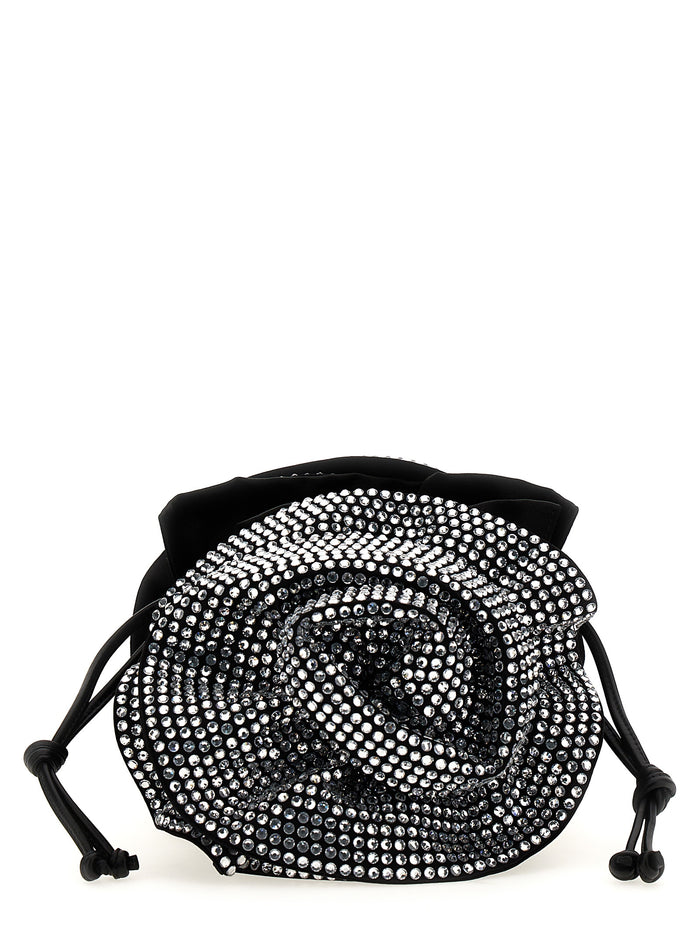 Black Viscose Crossbody Bag
