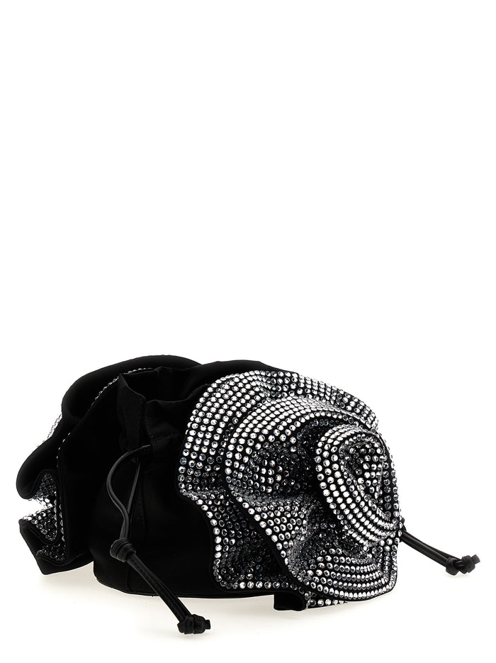 Black Viscose Crossbody Bag