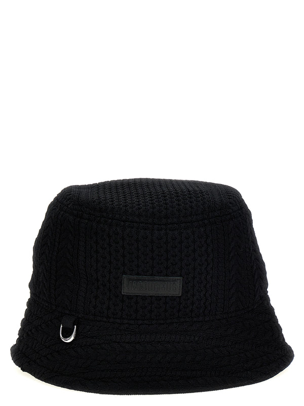 Jacquemus JA285362BM 80% viscose bucket hat in black