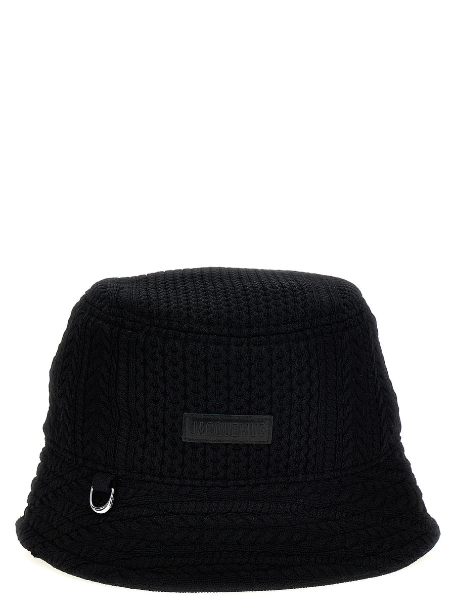 Jacquemus JA285362BM 80% viscose bucket hat in black
