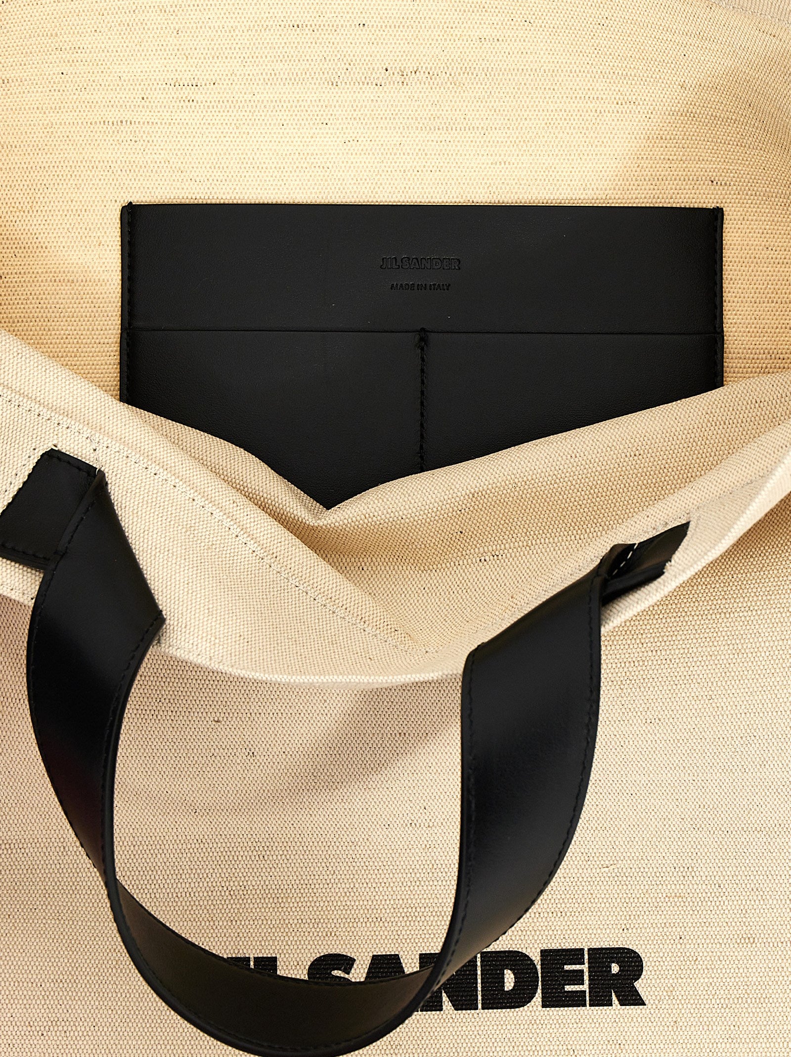 Jil Sander 61% jute tote bag in beige — view 4