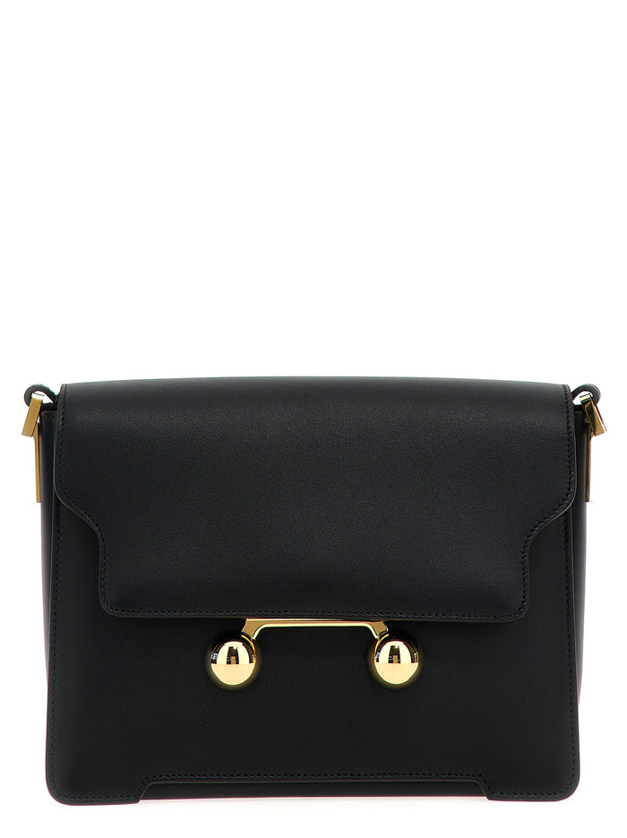 Marni 100% calfskin leather shoulder bag in black