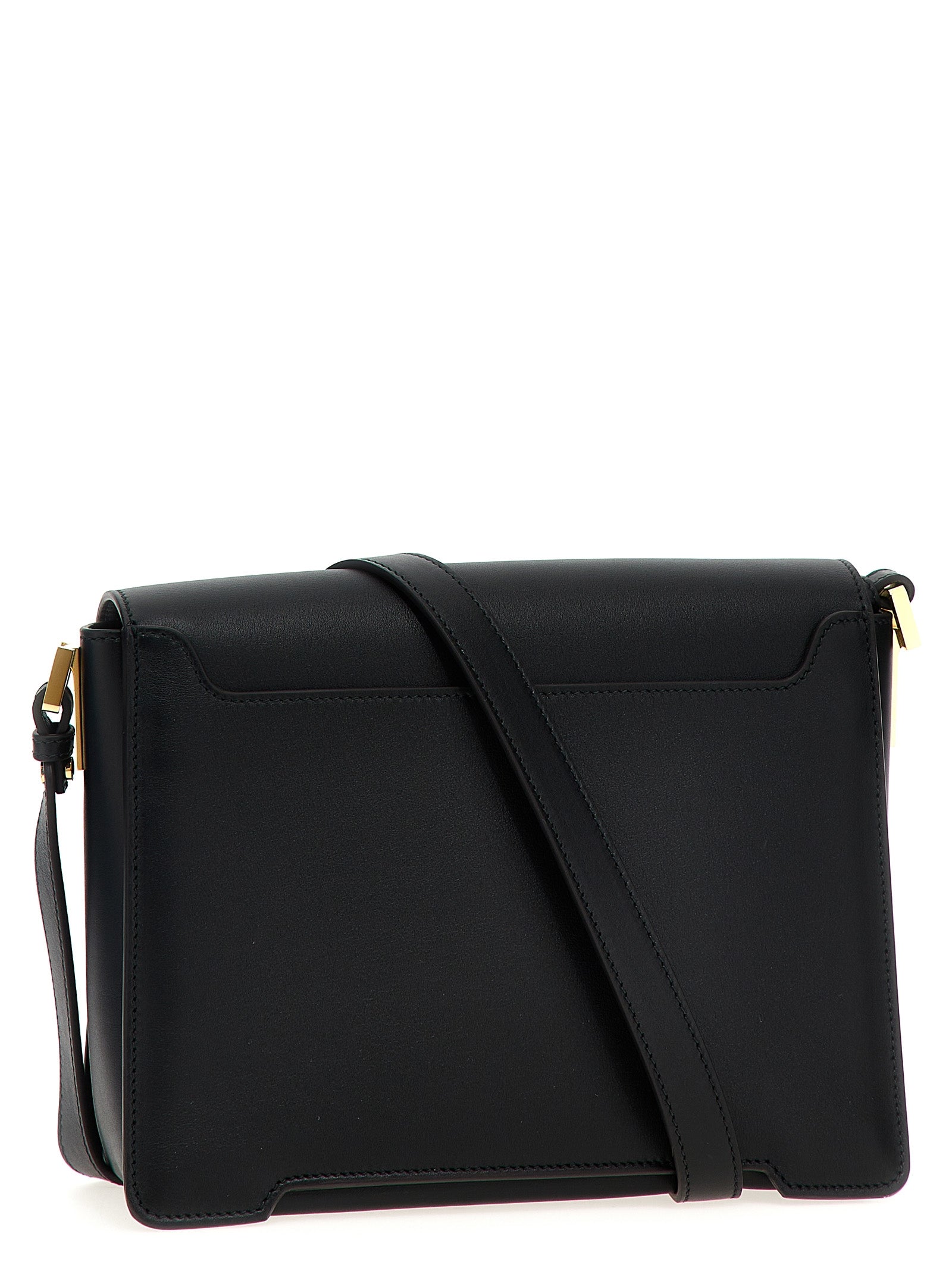 Marni 100% calfskin leather shoulder bag in black — view 2