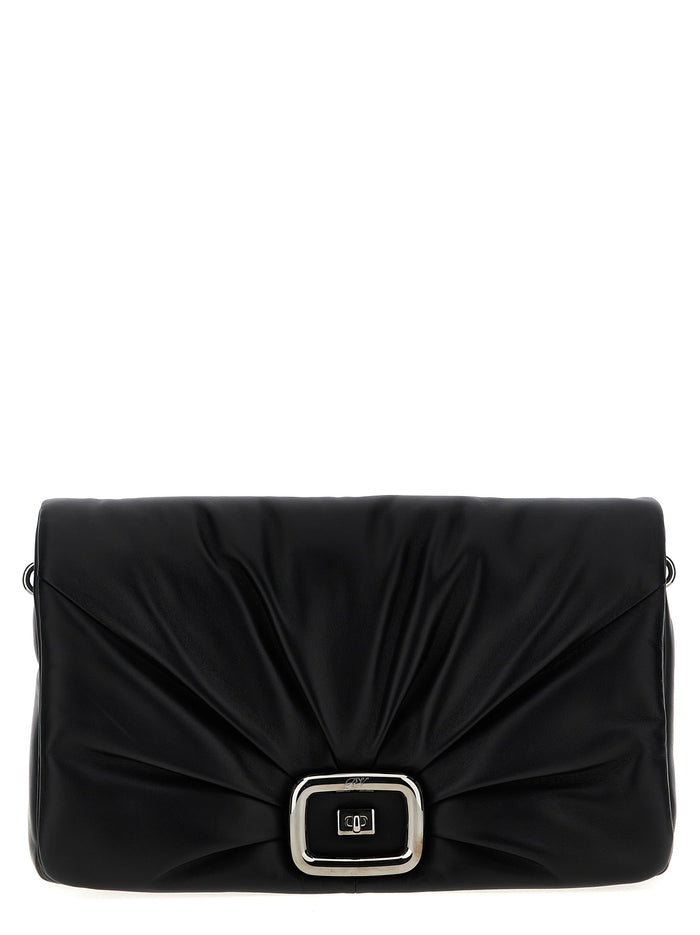 Roger Vivier 100% napa leather shoulder bag in black