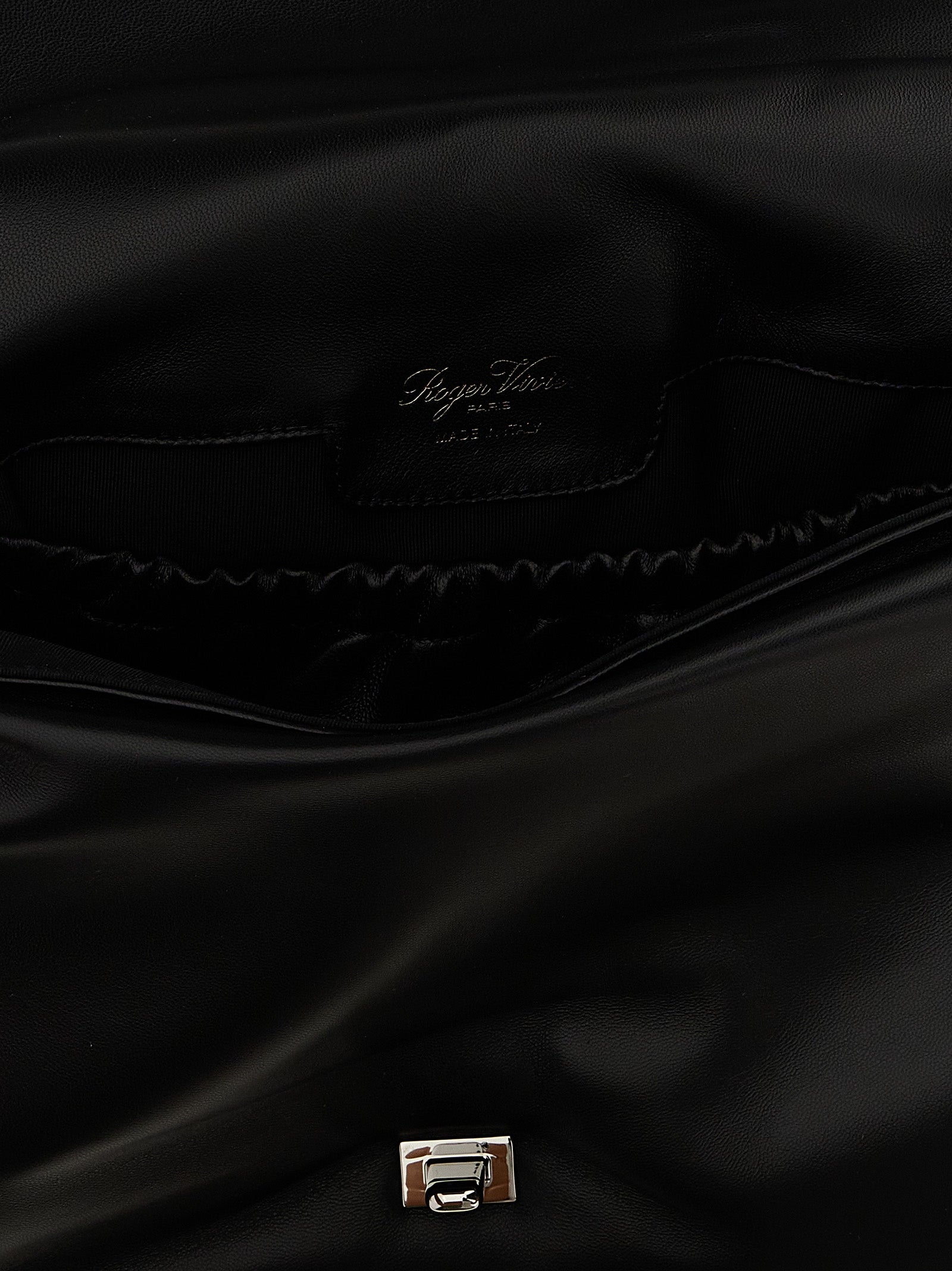 Roger Vivier 100% napa leather shoulder bag in black — view 4