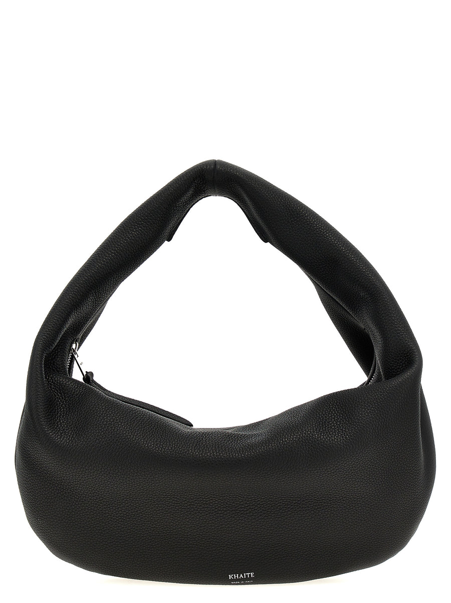 Khaite 100% calfskin leather hobo bag in black