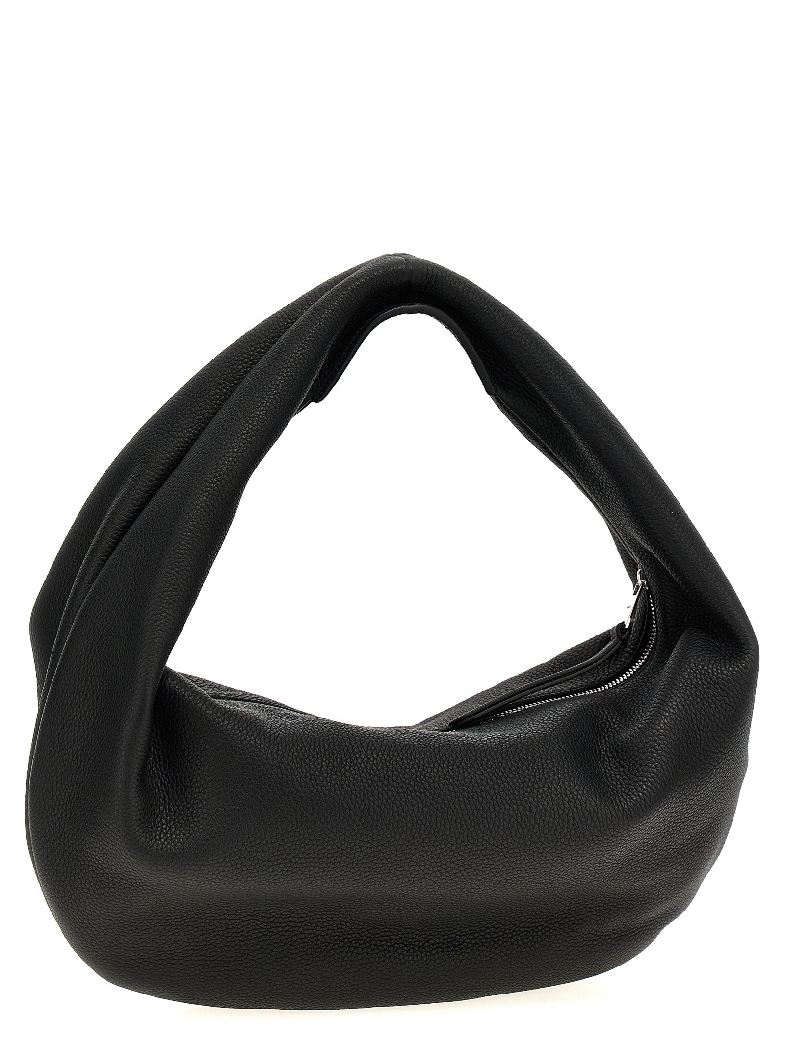 Khaite 100% calfskin leather hobo bag in black — view 2