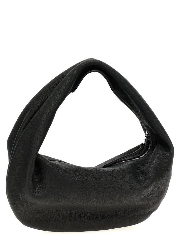 Khaite 100% calfskin leather hobo bag in black — view 2