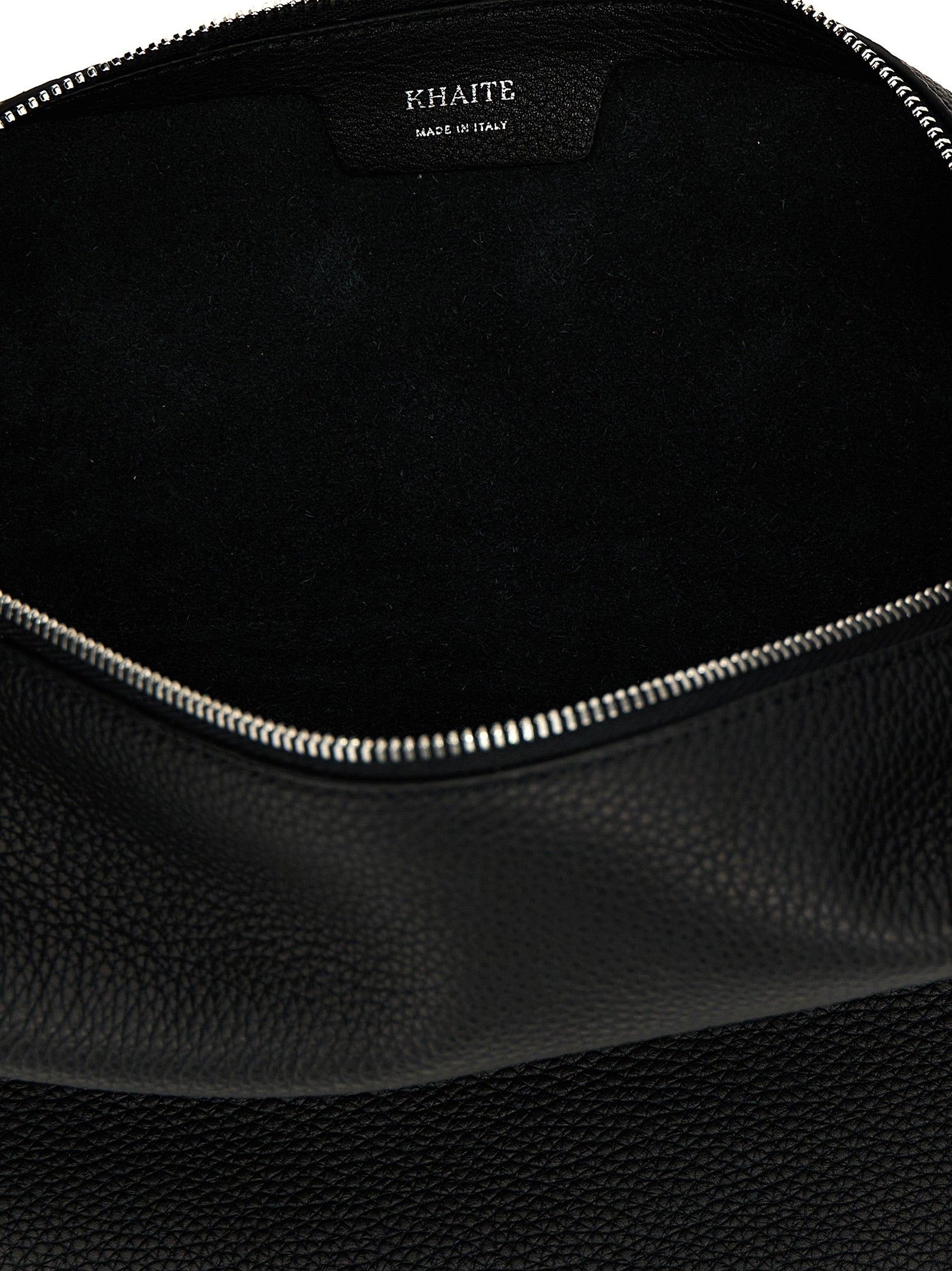 Khaite 100% calfskin leather hobo bag in black — view 4