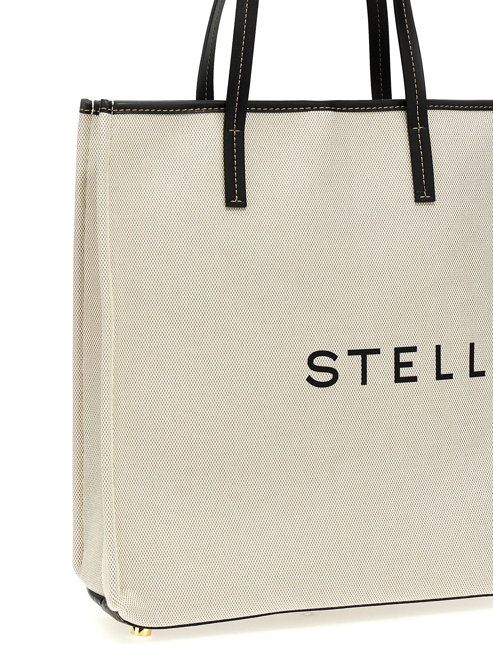 Stella McCartney 80% cotton tote bag in beige — view 3