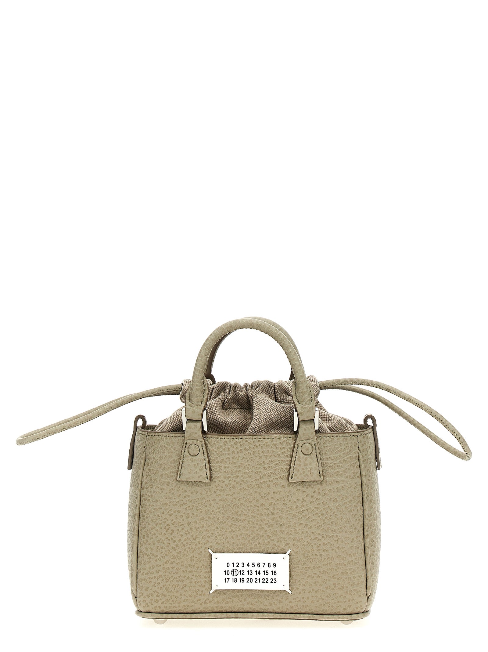 Maison Margiela 100% calfskin leather top handle bag in gray