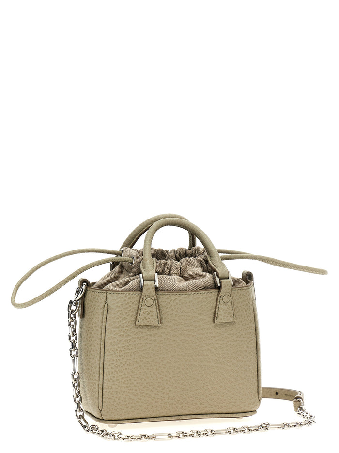 Maison Margiela 100% calfskin leather top handle bag in gray — view 2