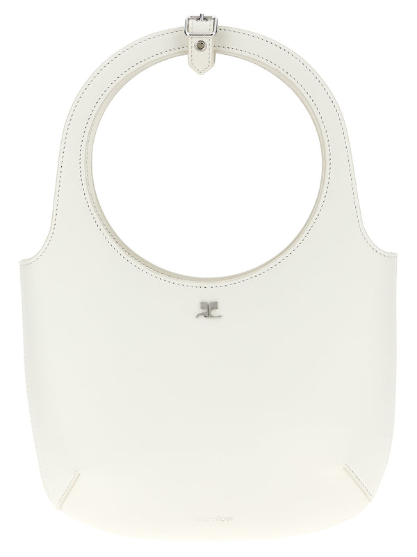 CourrèGes 100% calfskin leather (Bos Taurus) hobo bag in white