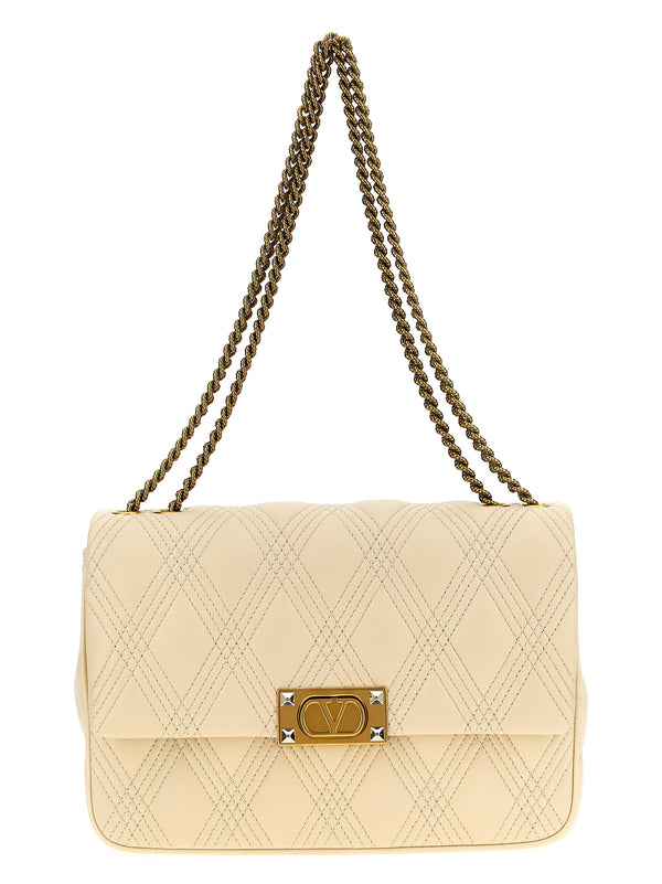 Valentino Garavani 100% Lamb Leather shoulder bag in white