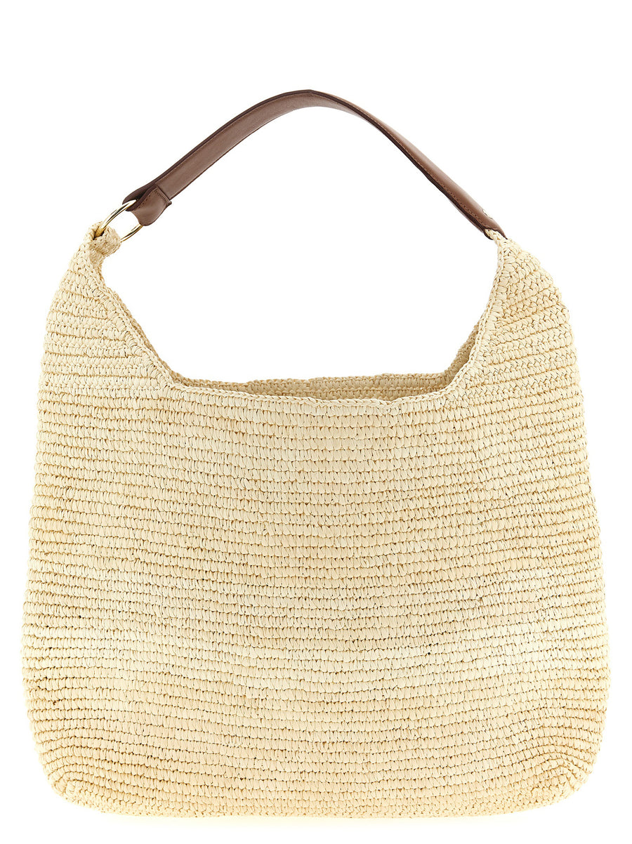 Maison Michel 100% raffia shoulder bag in brown