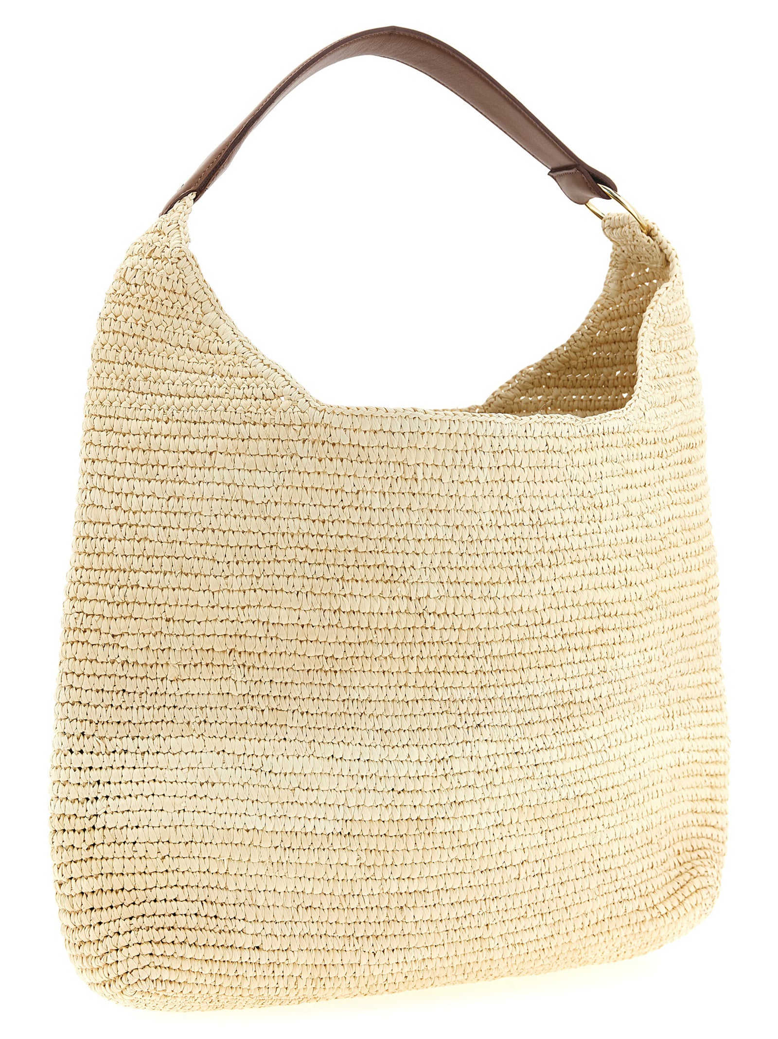 Brown Raffia Shoulder Bag