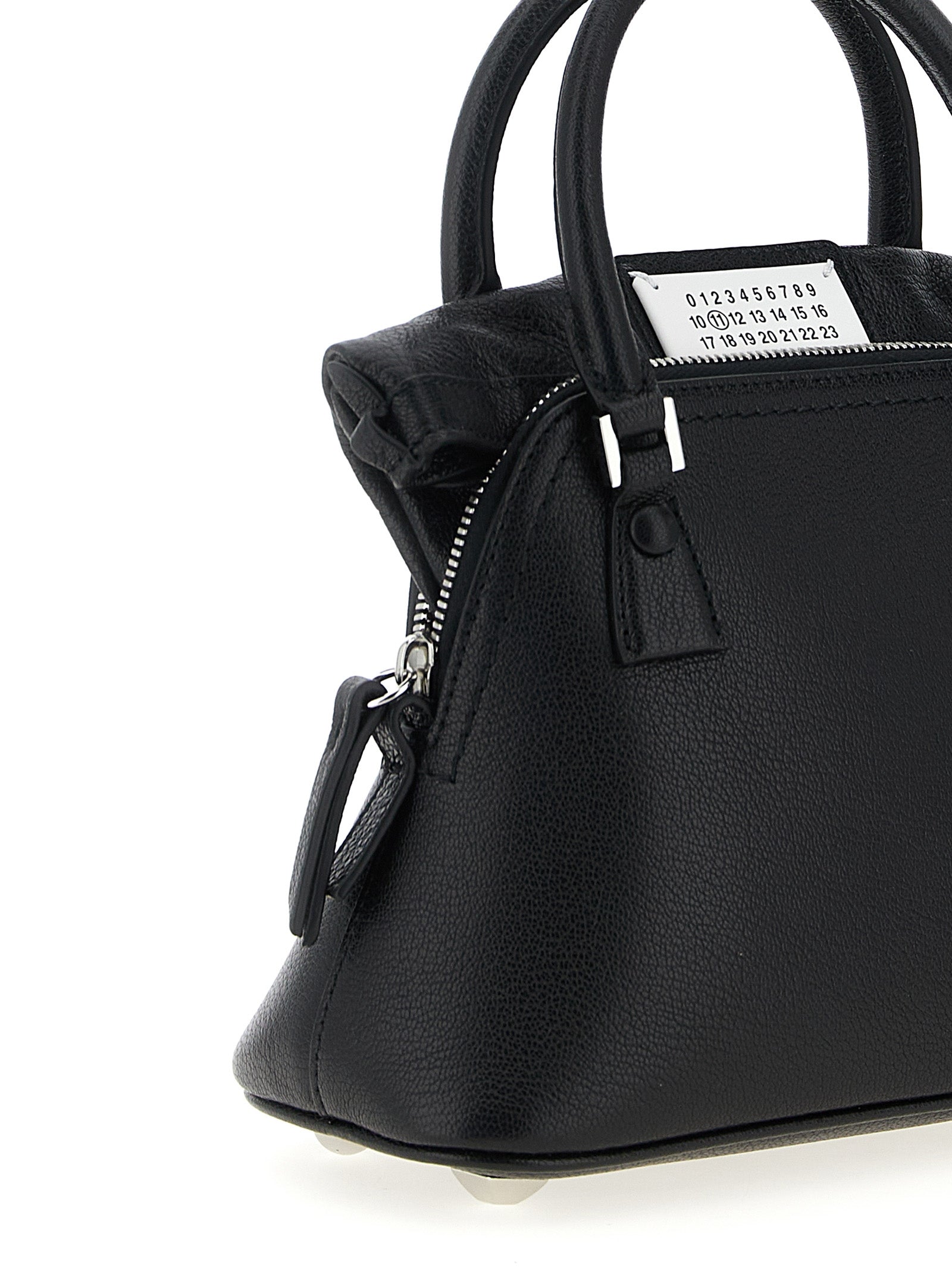 Maison Margiela 100% calfskin leather top handle bag in black — view 3