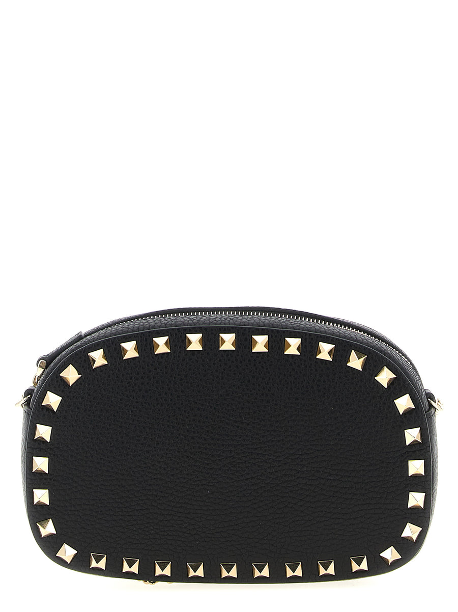 Valentino Garavani 100% calfskin leather crossbody bag in black
