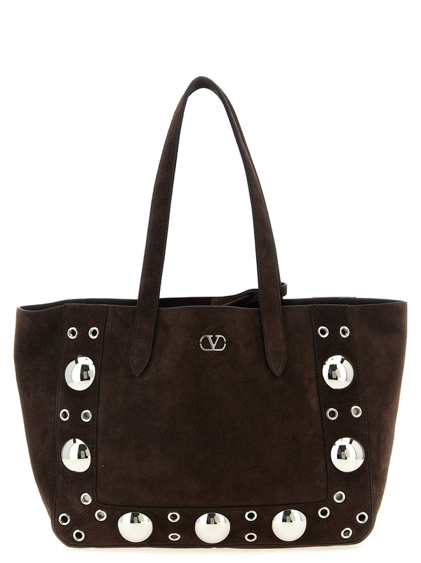 Valentino Garavani 100% cow leather tote bag in brown