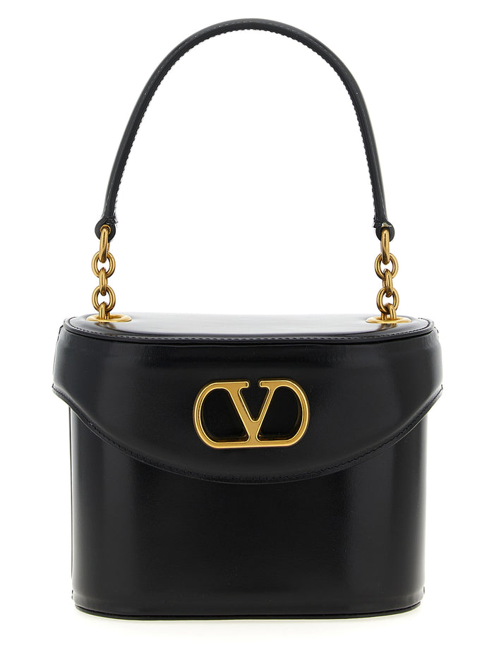 Valentino Garavani 100% calfskin leather shoulder bag in black