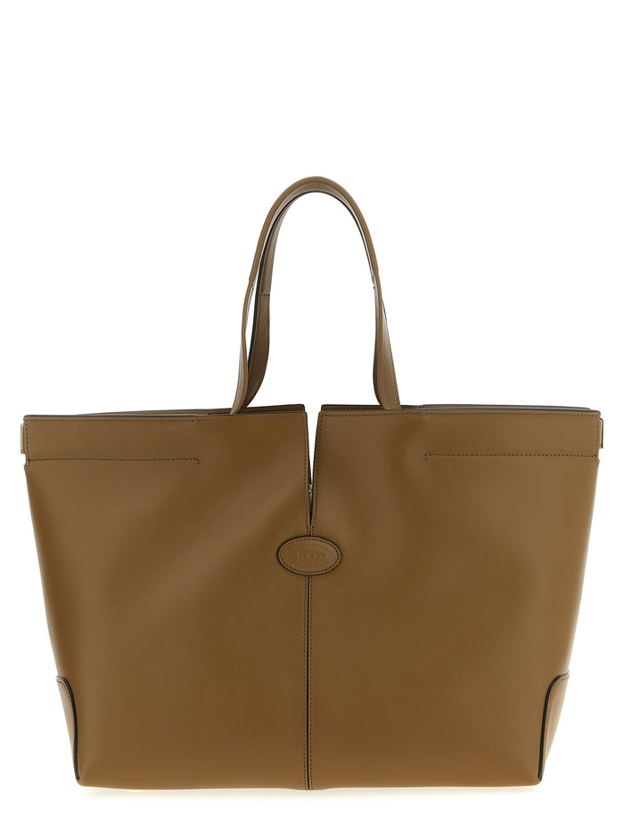 Tod's 100% calfskin leather tote bag in tan