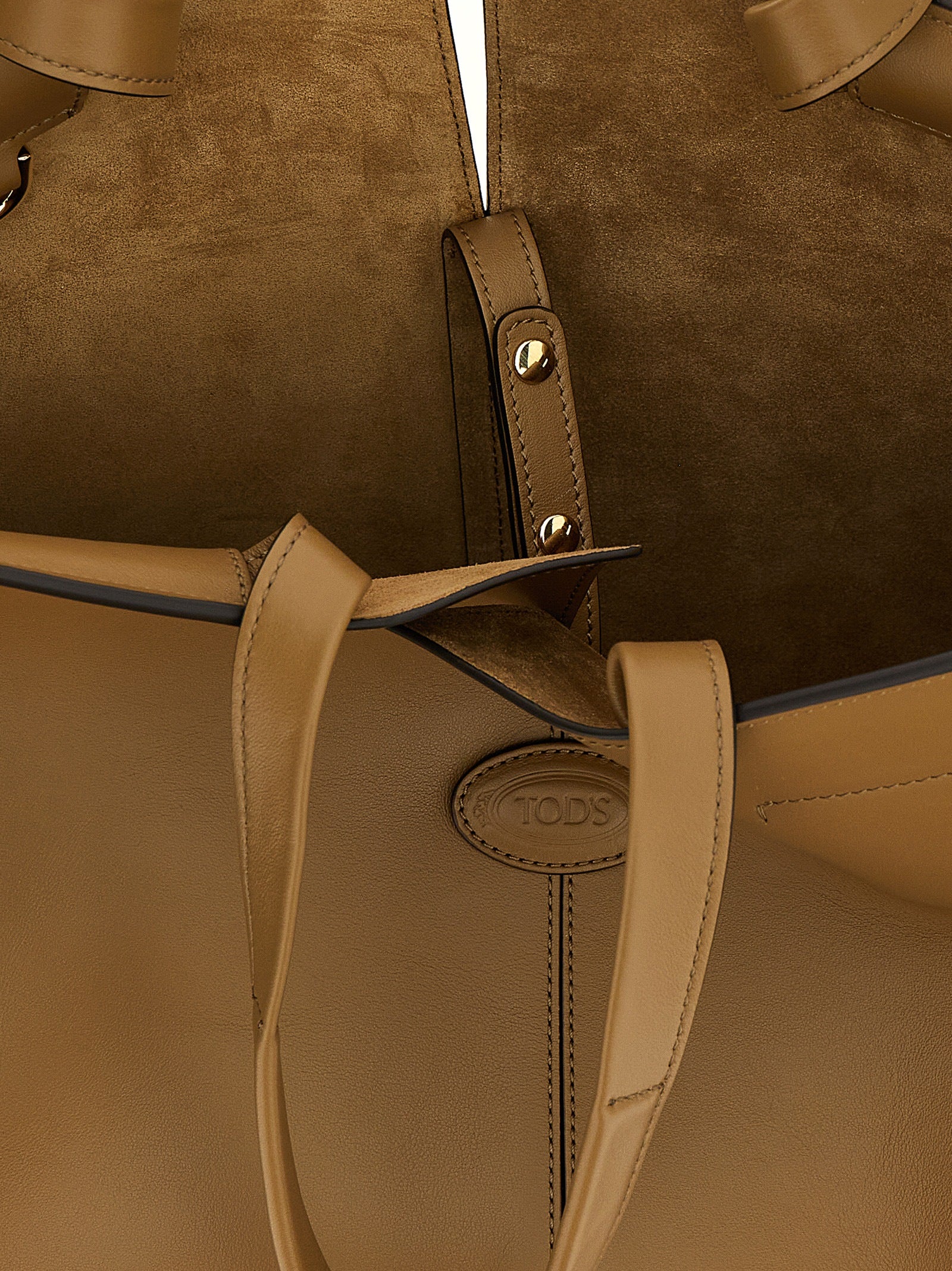 Tod's 100% calfskin leather tote bag in tan — view 4