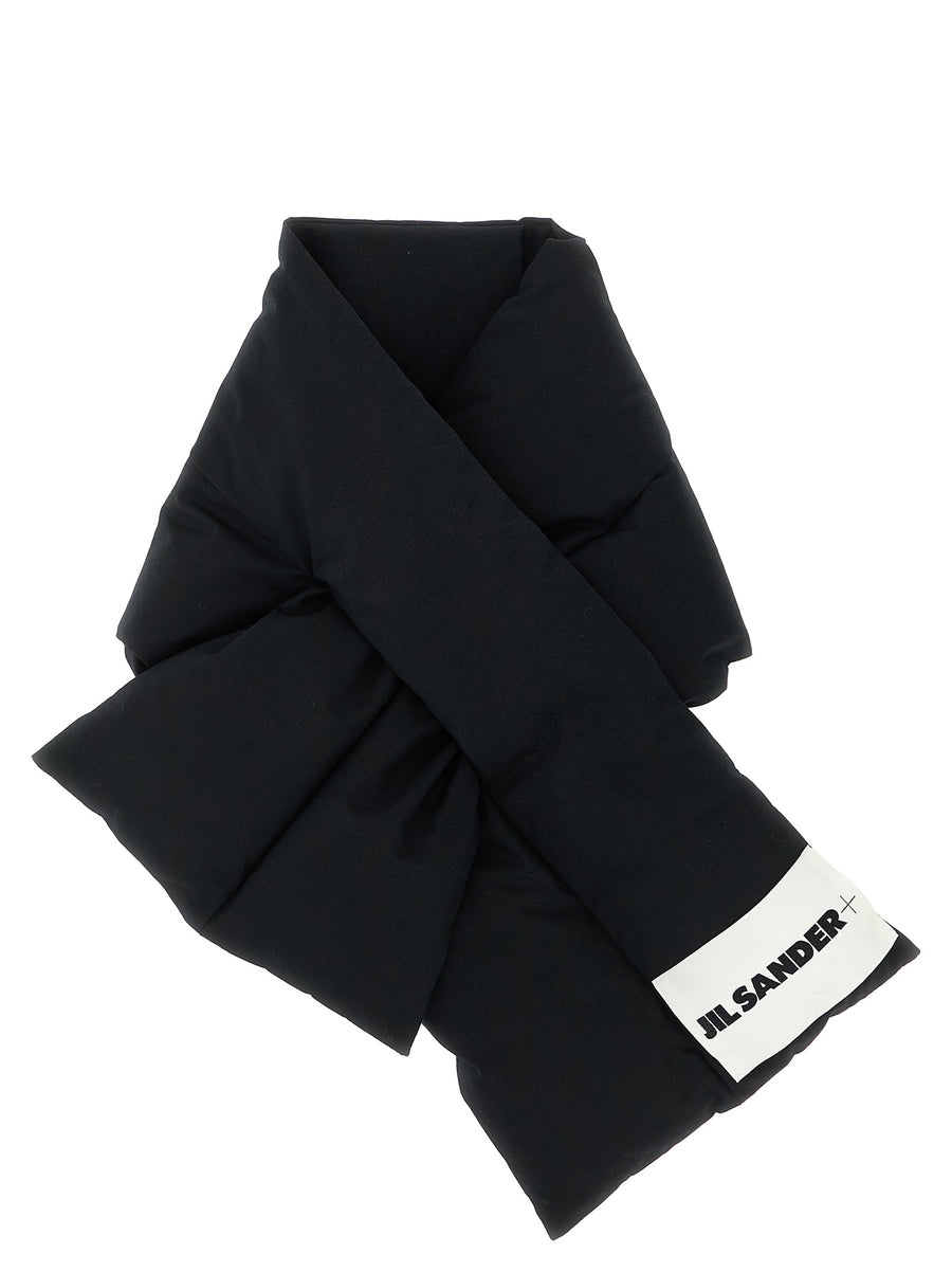 Jil Sander 100% cotton scarf in black