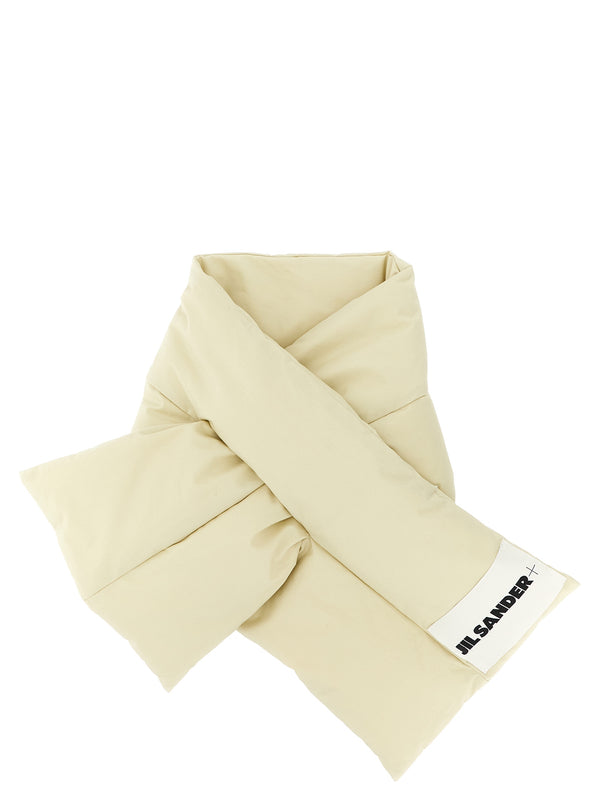 Jil Sander 100% cotton with goose down padding scarf in beige