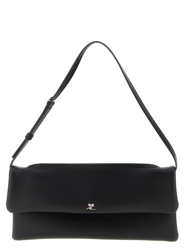 CourrèGes 100% Cow Leather clutch in black