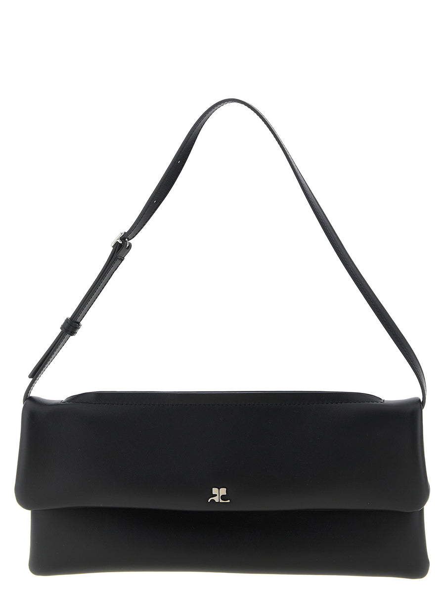 CourrèGes 100% Cow Leather clutch in black