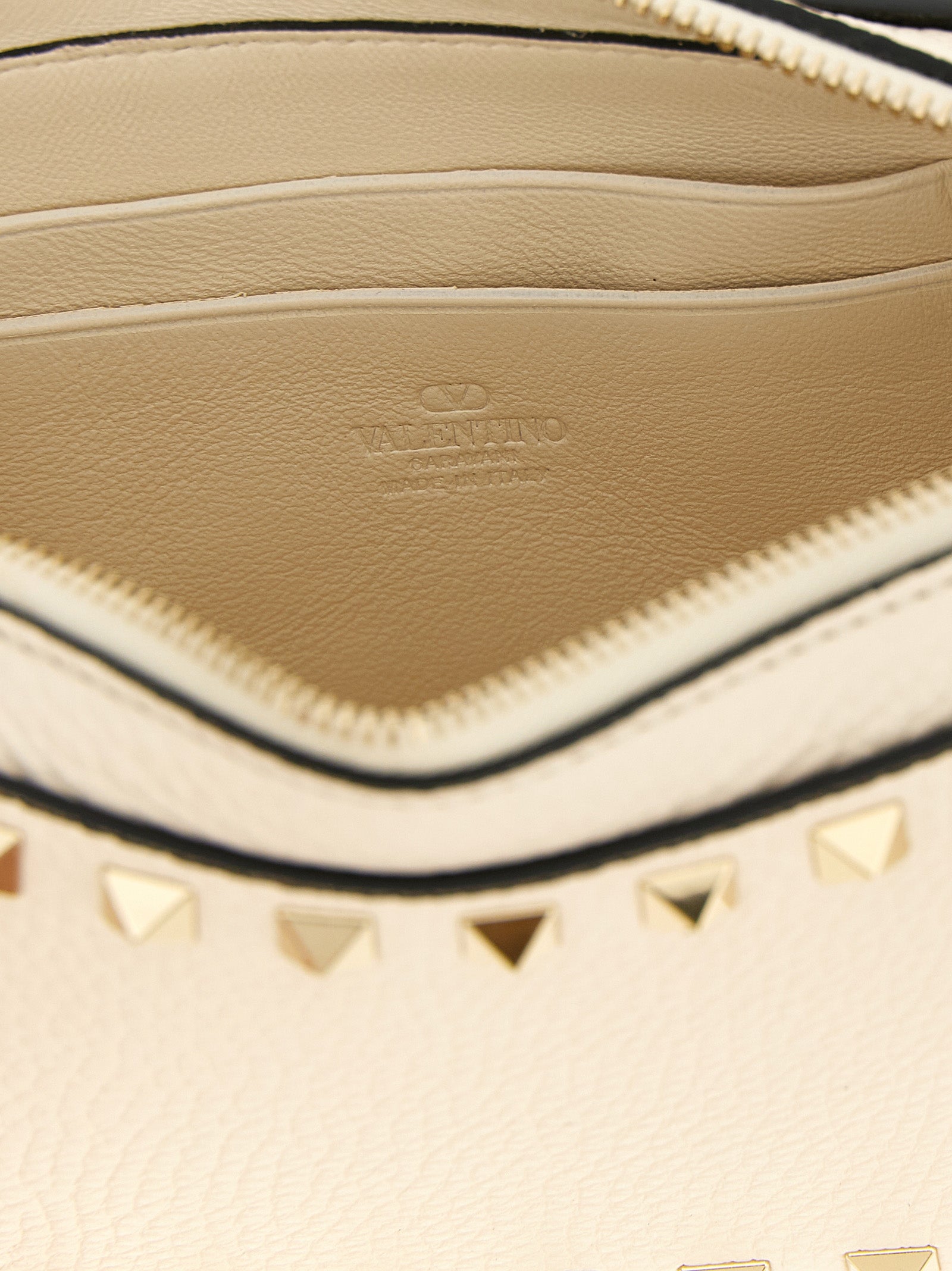 Valentino Garavani 100% calfskin leather clutch in white — view 4