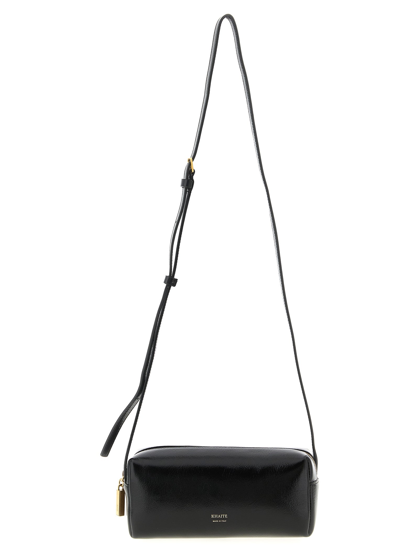 Khaite 100% calfskin leather crossbody bag in black
