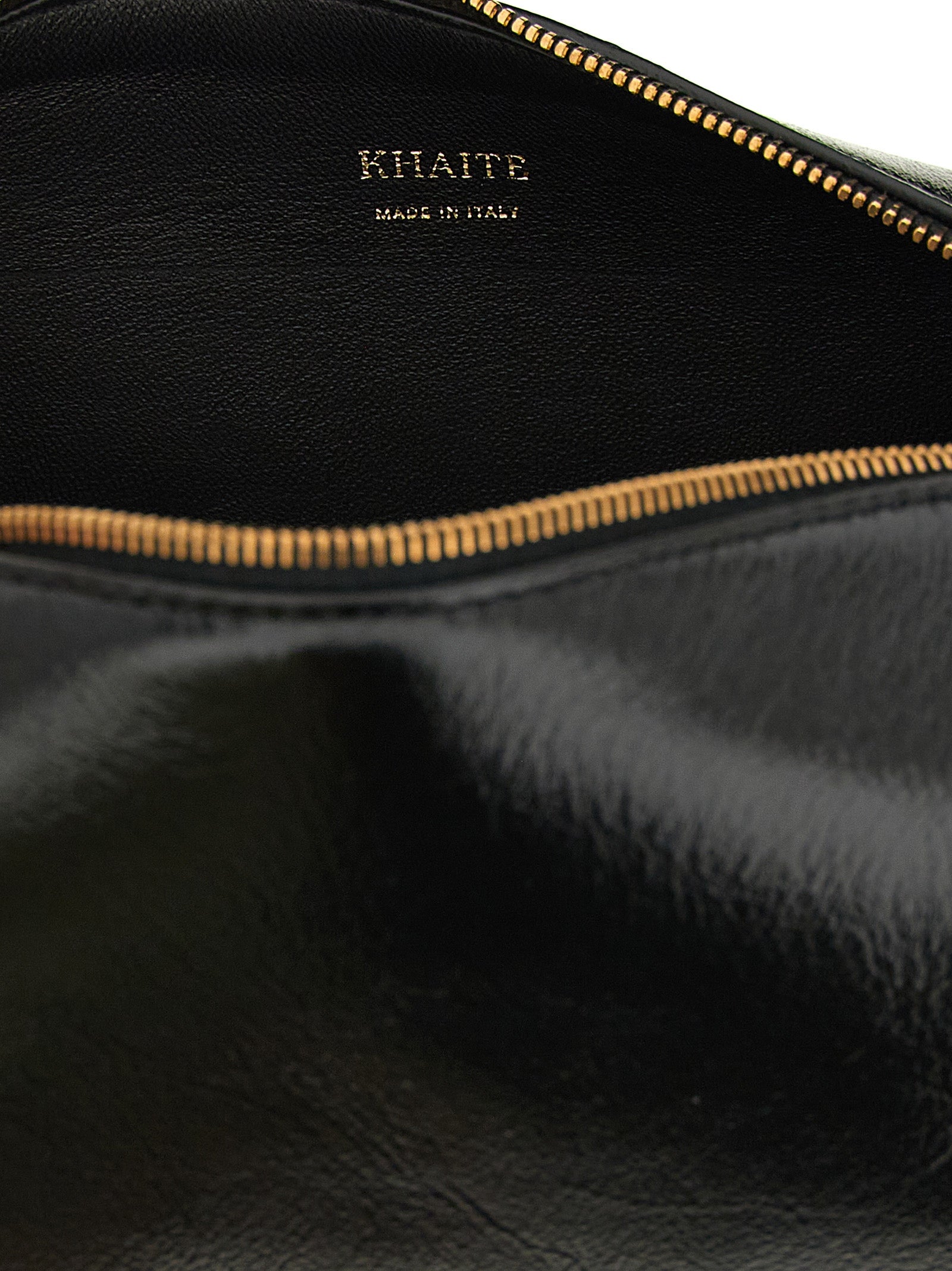 Khaite 100% calfskin leather crossbody bag in black — view 4