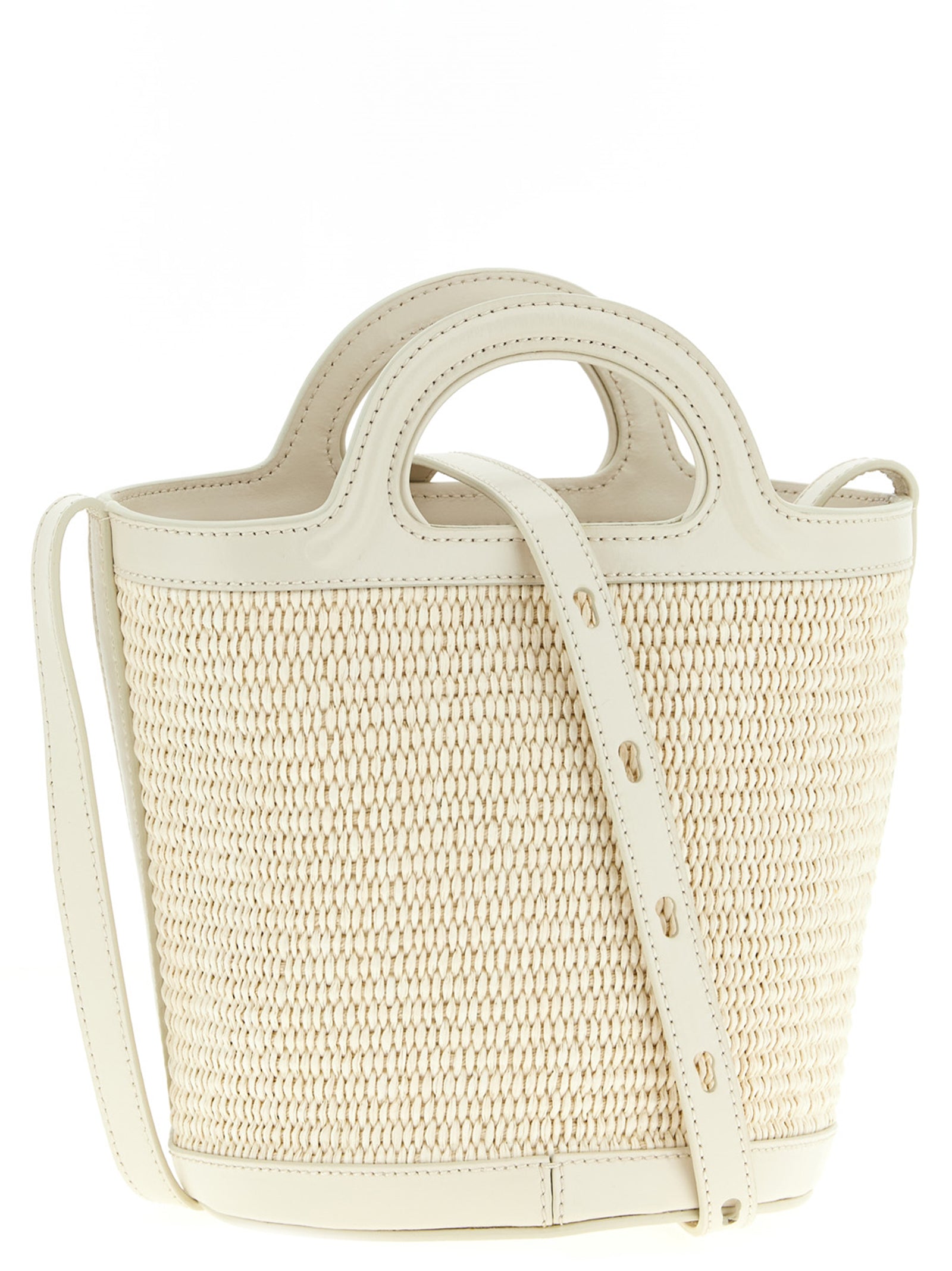 Marni 52% cotton bucket bag in white — view 2