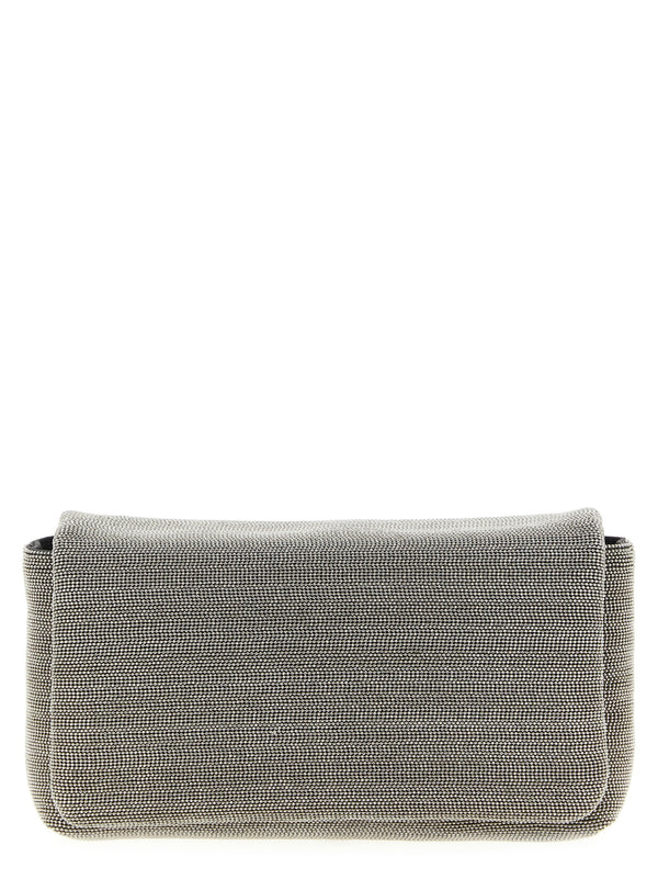 Brunello Cucinelli 50% Leather clutch in silver