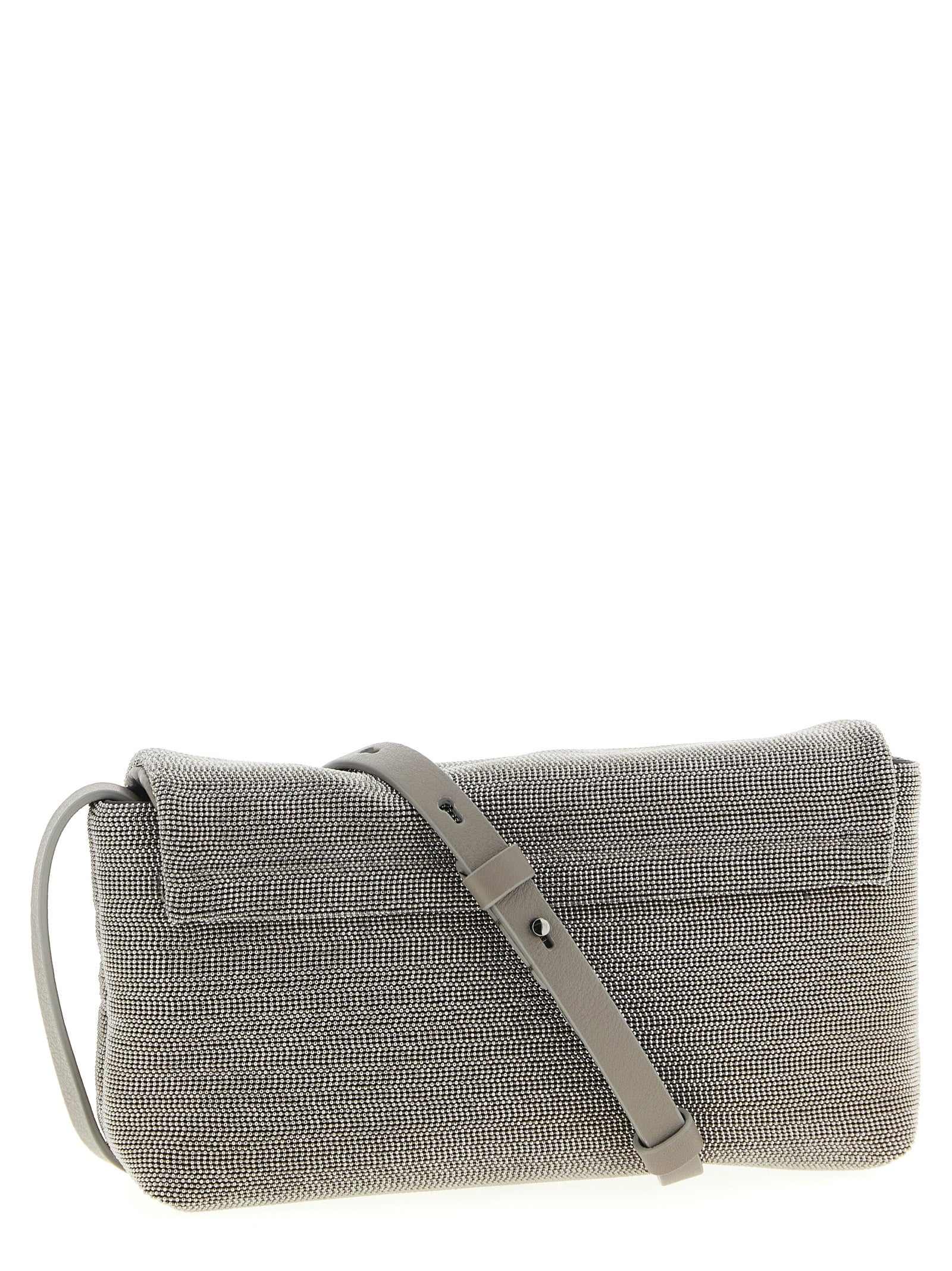 Brunello Cucinelli 50% Leather clutch in silver — view 2