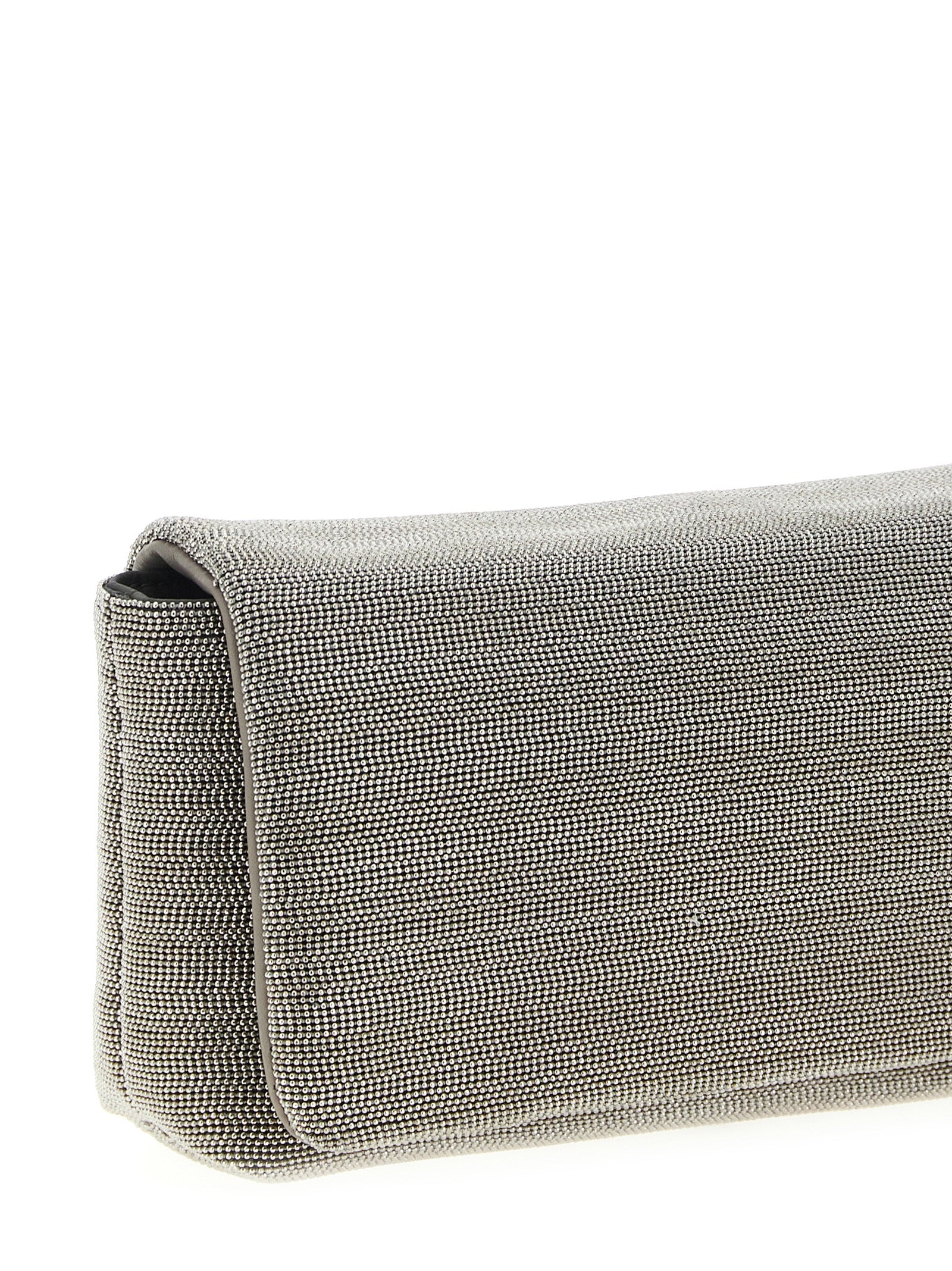Brunello Cucinelli 50% Leather clutch in silver — view 3