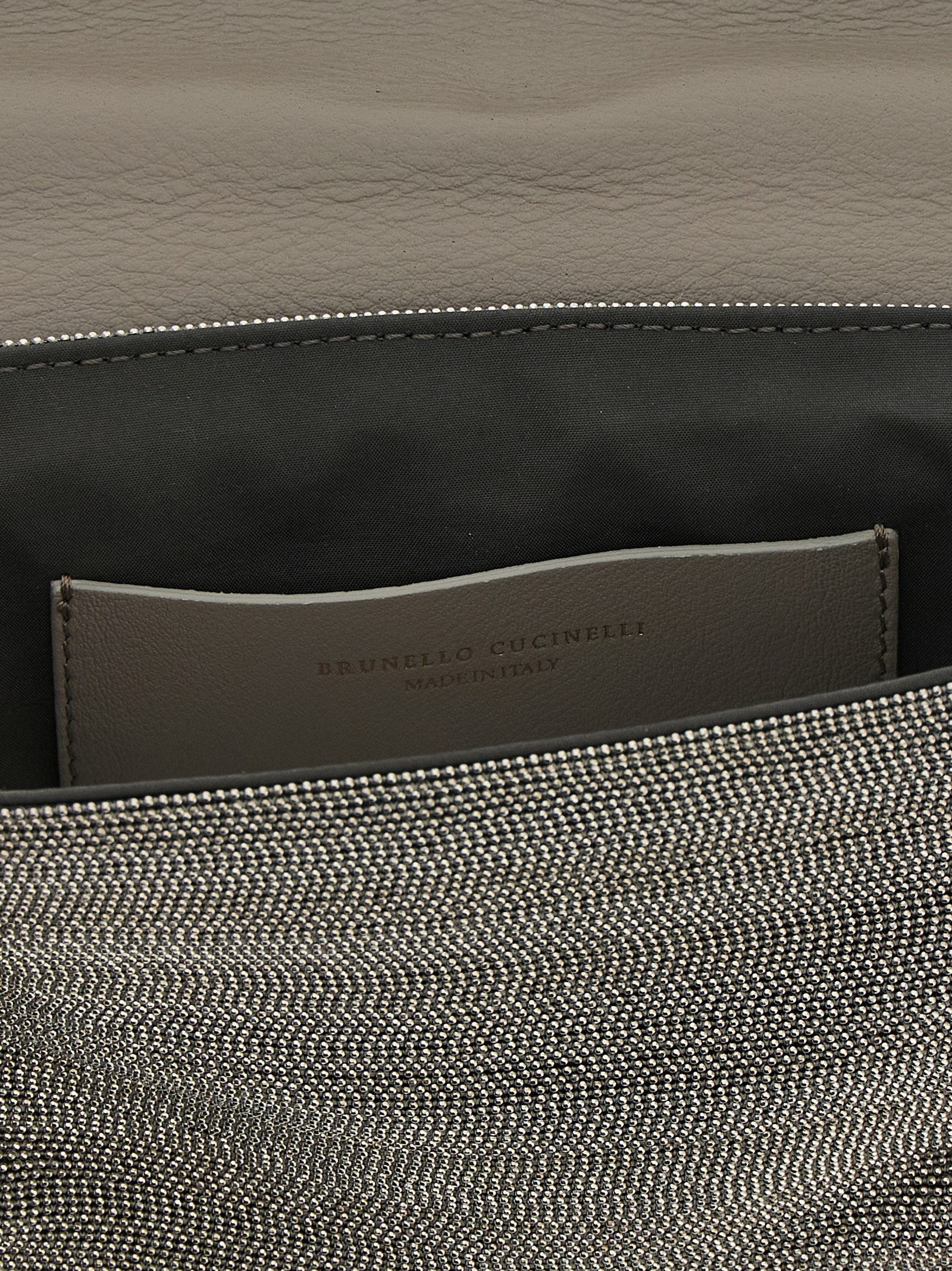 Brunello Cucinelli 50% Leather clutch in silver — view 4