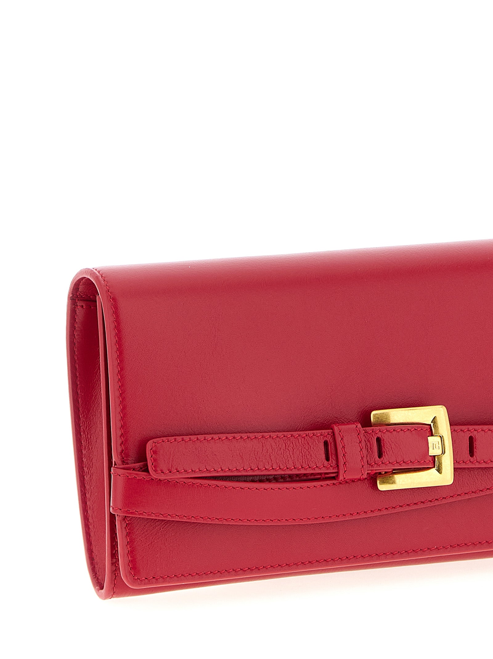 Balmain 100% calfskin leather wallet in red — view 3
